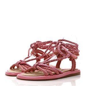 Louis Vuitton Fabric Maia Rope Flat Sandal 38 Rose Clair